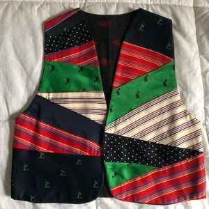 Unique , Cape Cod Bolero vest, hand made from mens ties / small